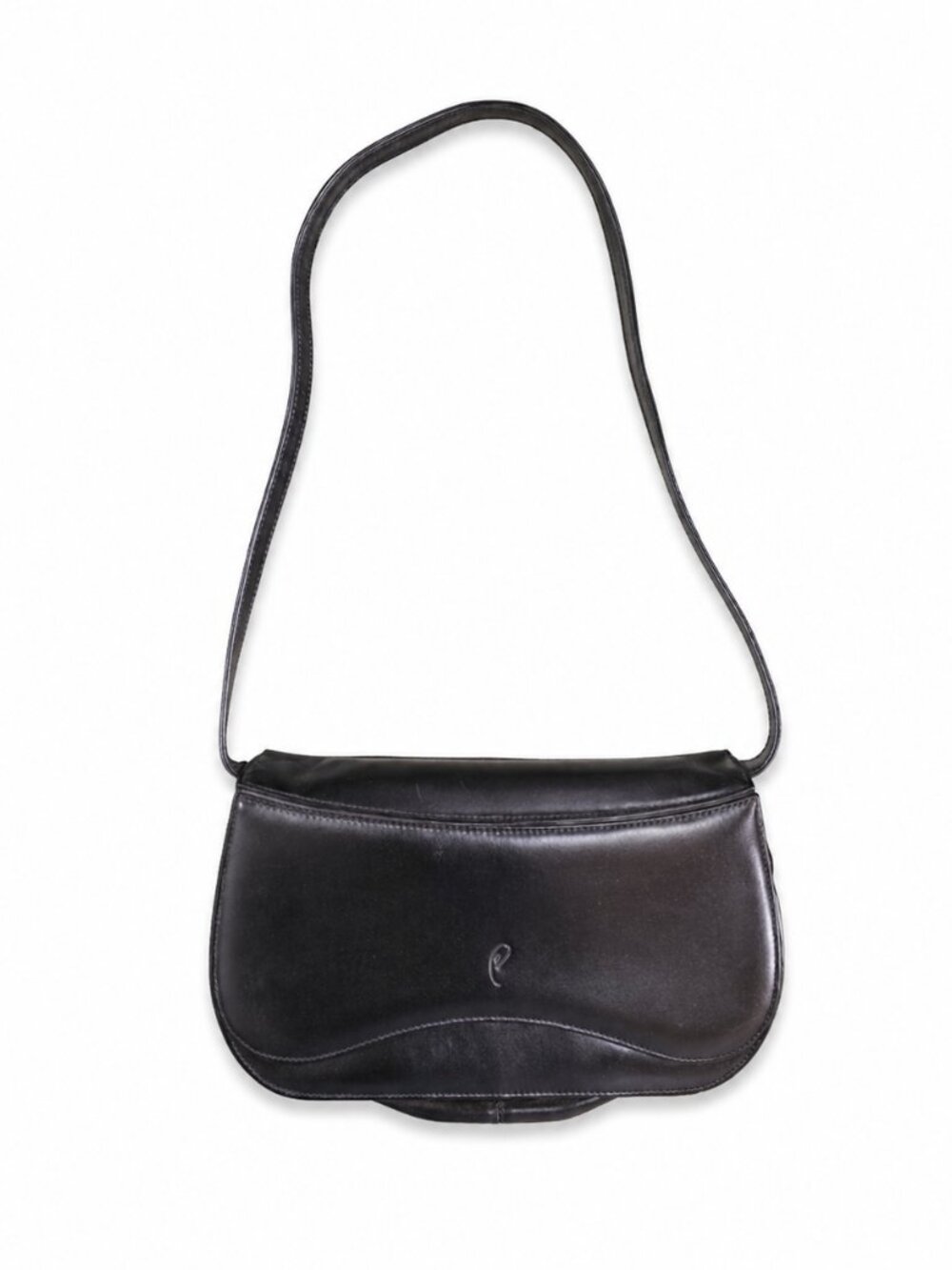 Classic Black Leather Crossbody Bag - Made In Italy